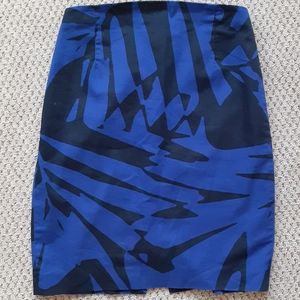 Express Design Studio Skirt 0 Blue Black Pencil